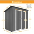 thumbnail image 3 of 4'x6' Metal Shed Outdoor Storage Shed,Metal Steel Utility Tool Shed Storage House with Double Lockable Doors and Air Vent for Backyard Garden Patio Lawn Gray, 3 of 14