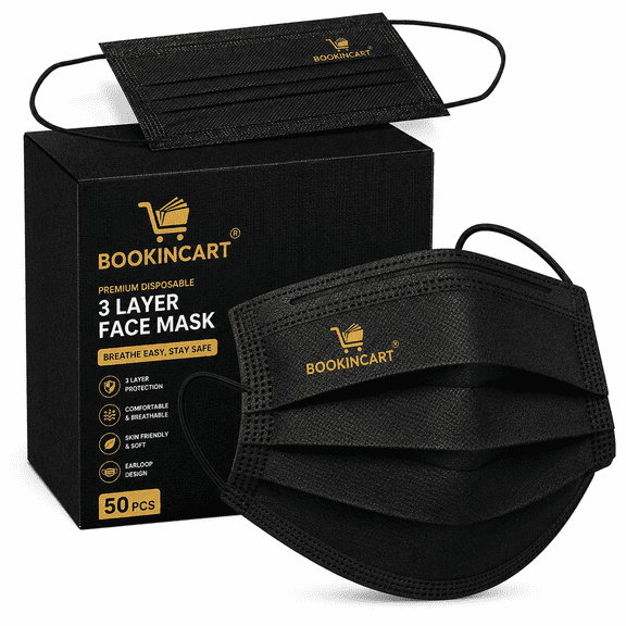 3 Ply Breathable Surgical Masks for Adults Pack of 50 Pieces by Bookincart