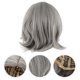 thumbnail image 3 of EeaseMX Peluca de cabello corto y rizado para mujer, color gris plateado, con corte Rinka, aspecto natural, exquisita red rosa (66310), 3 of 8