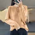 thumbnail image 3 of Womens Button Down Cardigan Sweaters, Fall Sweaters for Women Open Front Casual Solid Color Knitted Long Sleeve Pullover with Pockets, 3 of 4