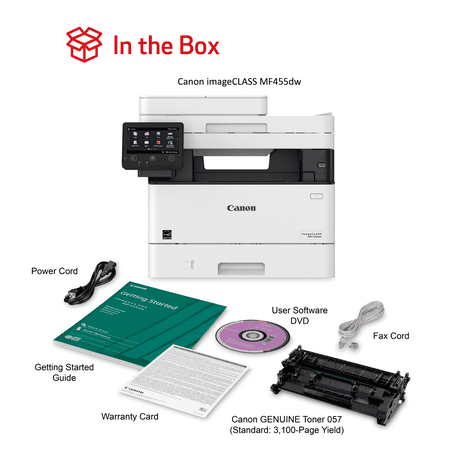 Canon imageCLASS MF455dw - All in One, Wireless, Mobile-Ready Duplex Laser Printer with 3 Year Warranty