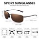 thumbnail image 4 of Gafas de sol deportivas para mujeres, hombres, marco irrompible sin montura para correr, pesca, conducción de béisbol, color té Feliz Sencillez, 4 of 5