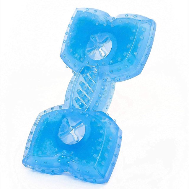 Juguetes masticables para dentición de cachorros, juguete de dentición congelable, 1 hueso de dentición congelable para perros (azul)