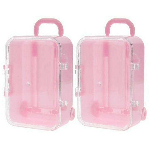 2X Pink Mini Roller Travel Suitcase Candy Box Personality Wedding Luggage Trolley Case Toy
