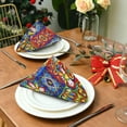 thumbnail image 3 of Coolnut Retro and Elegant Bohemia Cloth Napkins Set of 6, Durable Printed Washable Table Napkins for Valentines, Weddings, Dinners Parties Home Decor, 20 x 20 Inch Washcloth Gift, 3 of 7