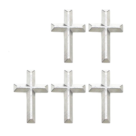 lanema 5pcs Crucifix Shaped Brooch Metal Badge Trendy Gold/Silver Tone Corsage Pins Fashion Unisex Accessory for Daily Wear