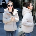 thumbnail image 3 of Chaqueta de algodón corta con capucha informal de estilo coreano de invierno, chaqueta de algodón para mujer, chaqueta de algodón ajustada y gruesa, 3 of 6