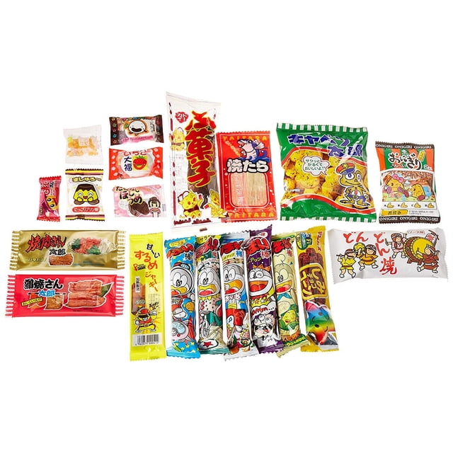 Japanese Candy Box assortment Kit 20pcs Dagashi Umaibo Snack Gumi potato Chip Kitty chocolate (20 pieces set)