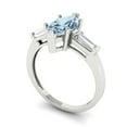 thumbnail image 2 of 2 ct Marquise Cut Natural Aquamarine 3 Stone 18K White Gold Womens Engagement Ring, 2 of 5