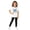 White, variant on CYRBOKO Girls Outfit Sets, Casual Printed Elastic Waist Short Sleeve T-Shirts and Pants White Size 6-7 T