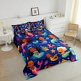 thumbnail image 3 of YST Little Mermaid Princess Comforter Set, Afro Girls Magical Ocean Design, Down Insert, King (2 Count), 3 of 6