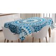 thumbnail image 1 of Ambesonne Circles Tablecloth Rectangular Table Cover, Concentric Circles Dots, 60"x90", Blue and White, 1 of 3