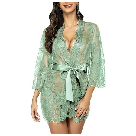 Women Babydoll Nightgown Babydoll Dress For Women Sexy Mint Green Outfit For Women Lace Dress Sexy Pajamas For Women