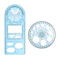 thumbnail image 2 of CAROOTU Multifunctional Geometric Ruler Geometric Drawing Template Measuring Tool For School Office Supplies, 2 of 6