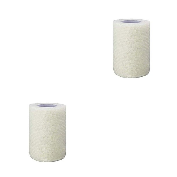 Eigraketly Vendaje no tejido elástico deportivo tela autoadhesiva antideslizante cohesivo envuelto vendajes transpirables suministros para el hogar Blanco 2.5 cm x 4.5 cm 2piezas Eigraketly CBP034144