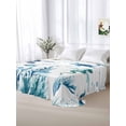 thumbnail image 5 of Blue Green Sea Turtle California King Size Flat Sheet, Wrinkleproof & Fadeproof Cooling Flat Bed Sheet Only, Summer Ocean Coral Fish Seahorse Breathable Soft Bedding Top Sheets 108 x 98 Inches, 5 of 8