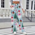 thumbnail image 7 of Women's Fashion Casual Loose Printed Wide-Leg Sports Pants with Christmas Print, Comfortable Home and Outdoor Wear, Elastic Waist with Drawstring for Easy Fit, Royal Blue, S, 7 of 7