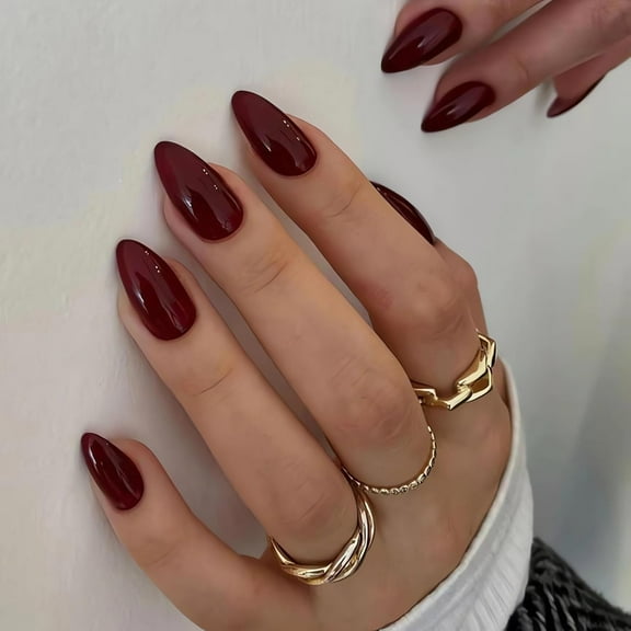 Short Square Christmas Press on Nails Wine Red Winter Holiday Fake Nails Cute Christmas Day Nail Art Decorations Glue on Nails with Snowman Snowflake Design for Women Finger Manicure Tips Accessories