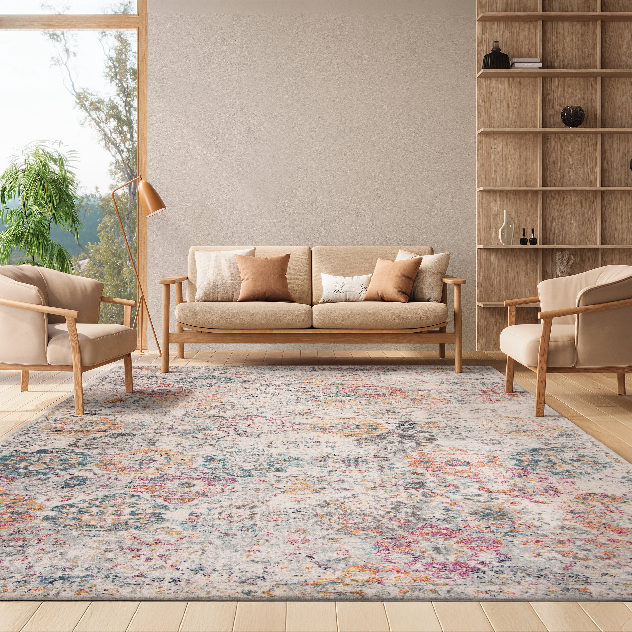 SAFAVIEH Square Rug 11' - Madison Collection - Large - Transitional Modern Design, Grey & Gold, Non-Shedding & Easy Cleaning, Ideal for Living Room, Bedroom, Dining Space (MAD611F)