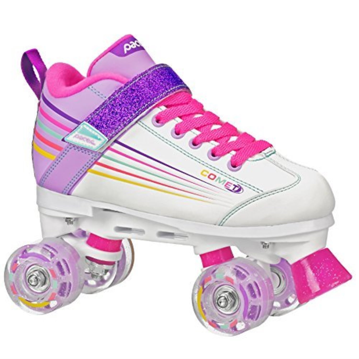 Pacer Comet Quad Kids Roller Skate, with Light Up Wheels, P973, white