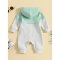 thumbnail image 4 of Baby Boys Clothes 3M 6M 12M 18M Hooded Rompers Toddler Newborn Winter Clothing Long Sleeve Zipper Sweatshirts Jumpsuits, 4 of 10