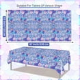 thumbnail image 4 of 3 Pack Mermaid Tail Tablecloth 87x51in, Mermaid Party Plastic Table Cover for Birthday Baby Shower Under The Sea Princess Mermaid Party Supplies Decor, 4 of 7