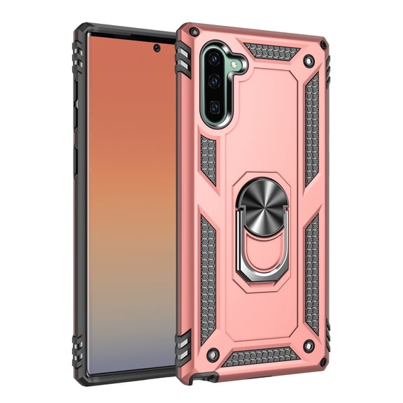 TechCircle Samsung Galaxy Note 10 Case, Ring Holder Kickstand Full Body Shockproof Magnetic Car Mount Hybrid Rugged Protective Phone Cover, Rosegold