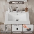 thumbnail image 2 of KIGOTY 24" Modern Bathroom Vanity with Ceramic Basin, Free Standing Bathroom Storage Cabinet with with 2 Soft-Closing Doors and 1 Drawer, Brown, 2 of 7