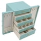 thumbnail image 5 of Caja organizadora de pendientes, caja de almacenamiento de joyas, joyero femenino de cuero, joyero de cuero, instalación sin esfuerzo, 5 of 8