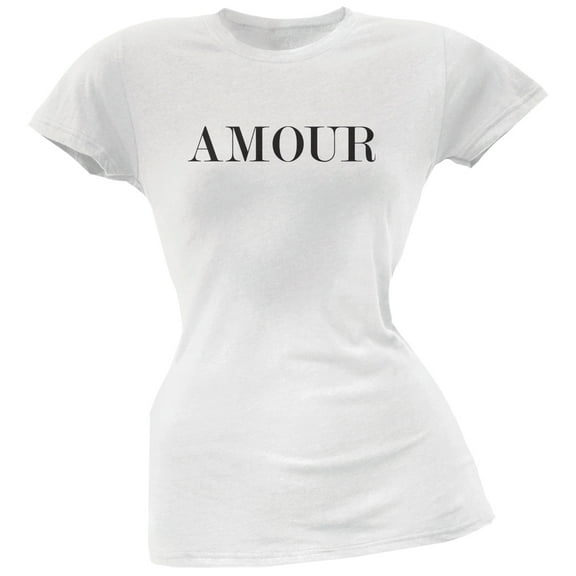 Valentine's Day Amour White Soft Juniors T-Shirt - 2X-Large