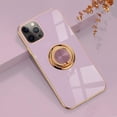 thumbnail image 2 of Compatible with Rose Gold iPhone 13 Pro Max Case for Women Girls Kickstand Ring Holder 360 Rotation Ring Glitter Plating Edge Work with Magnetic Mount Car Luxury Girly Slim TPU Case Purple, 2 of 17