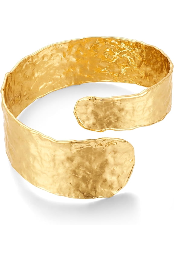 Chunky Arm Cuff Bracelet for Women Hammered Gold Upper Arm Cuff Jewelry Boho Chunky Statement Bracelet Adjustable Open Cuffs Bangle Bracelets