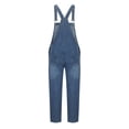 thumbnail image 5 of Denim Bib Overalls for Men Casual Regular Fit Jumpsuit with Pockets Adjustable Strap Jean Romper Trouser, 5 of 8