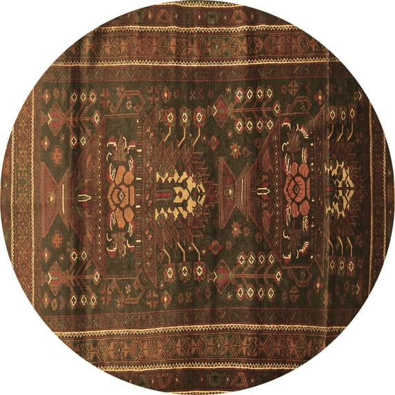 Ahgly Company Indoor Round Persian Brown Traditional Area Rugs, 6' Round