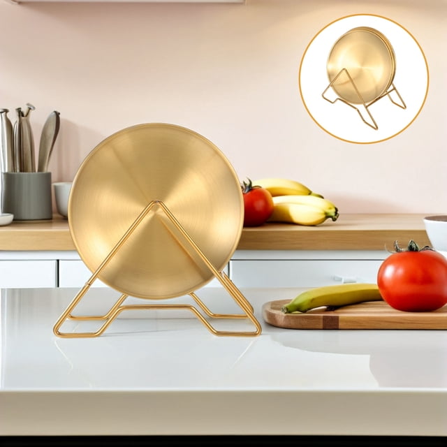 CRILSTYLEO 1Jgo De Acero Inoxidable Dorado Con Soporte Para Aperitivos Postres Y Camping