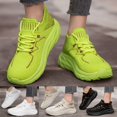 thumbnail image 1 of Espadrilles pour Femmes Mode Couleur Unie Maille Lacets Espadrilles Respirantes Chaussures de Course Chaussures de Course Femmes Vert 42, 1 of 9