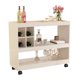 thumbnail image 1 of Moveis Gabinete para Bar con Amplio Espacio de Almacenaje Modelo JB 4050 - Aparador con 4 Nichos para Botellas de Vino y 4 Ruedas para Facilitar Su Desplazamiento Color Blanco Hueso, 1 of 7