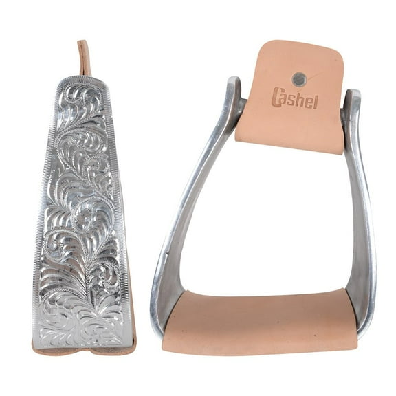 CASHEL Engraved 3in Slanted Aluminum Stirrups (SA-SS-3E)