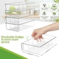 thumbnail image 3 of fafa-Clear Pantry Organizer Storage Bins 4 Pack Plastic Removable Snack Organizer Pantry Organization Storage Racks with Removable Dividers, Perfect for Snacks, Packets, Spices, Kitchen, Cabinets, 3 of 4