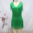 thumbnail image 5 of Femmes des Années 1920 Pompons Sangles Robe Cocktail Parti Franges Costume Flapper Robes - Été Épargne Dégagement, 5 of 5