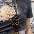 thumbnail image 4 of Necvior Long Sweater Chain Wood Round Ring Necklace Statement Jewelry Vintage Neck Chain, 4 of 12