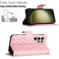 thumbnail image 6 of SaniMore Case for Samsung Galaxy S23 Ultra, PU Leather 3D Lattice Stylish for Girls Crossbody Lanyard Flip Kickstand Card Slots Cash Pocket Magnetic Clasp Full Protective Shockproof Wallet Shell, Pink, 6 of 9