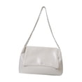 thumbnail image 3 of Bolso de hombro para mujer, bolso cruzado informal de piel sintética para compras al aire libre. Blanco, 3 of 9