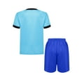 thumbnail image 2 of Hansber Kids Boys Basketball Soccer Jersey Tracksuit Quick Dry Athletic T-Shirt with Sports Shorts Set Summer Outfits Light Blue 6, 2 of 5