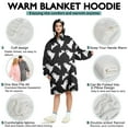 thumbnail image 5 of Wearable Oversized Blanket,Black Halloween Ghosts and Bats Wearable Blanket Hoodie for Adults,Cozy Hooded Blankets with Super Pockets,Super Warm Fuzzy Pullover for Women & Men, 5 of 6