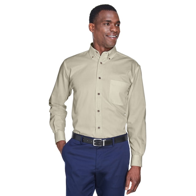 Camisa de sarga de manga larga Easy Blend™ para hombre con crema antimanchas 3XL harriton M500