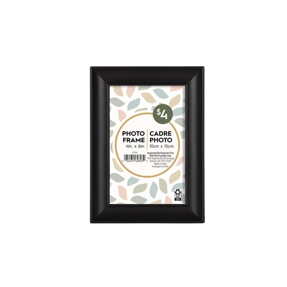 DesignOvation Nikolai 4" x 6" Black Picture Frame