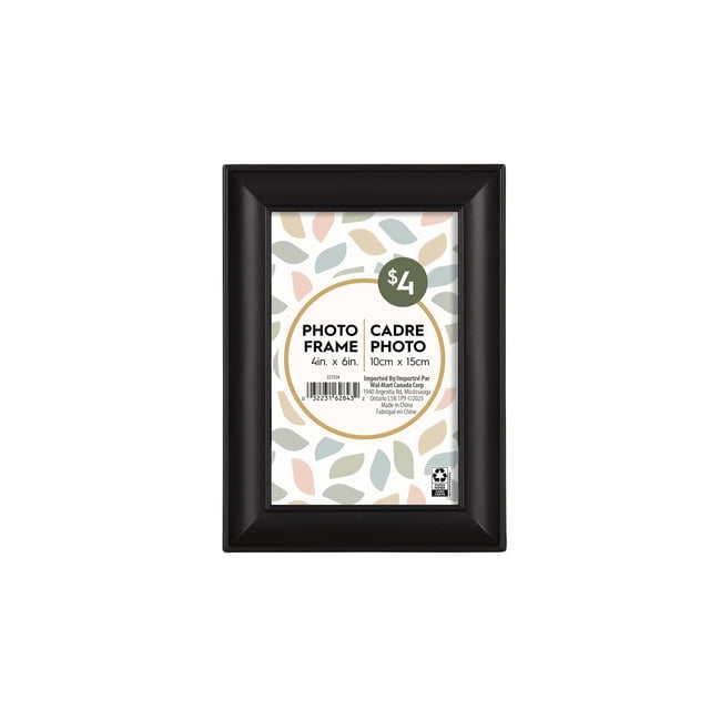 DesignOvation Nikolai 4" x 6" Black Picture Frame