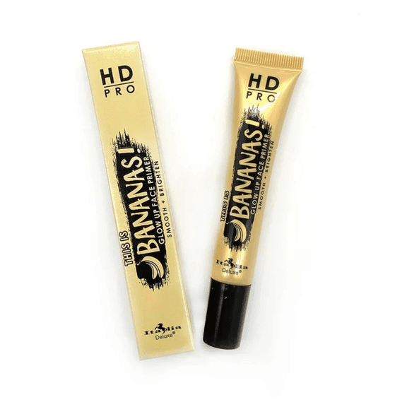 0.63 fl oz Bananas Glow Up Face Primer, Banana Lightening Cream, Vitamin E, Niacinamide, Hydrating, Brightening, Smoothing Formula for Flawless Makeup Prep, Radiant All Day Glow