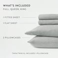 thumbnail image 3 of Noble Linens 4 Piece Jersey Knit 100% Cotton Sheet Set, Light Gray, Queen, 3 of 11